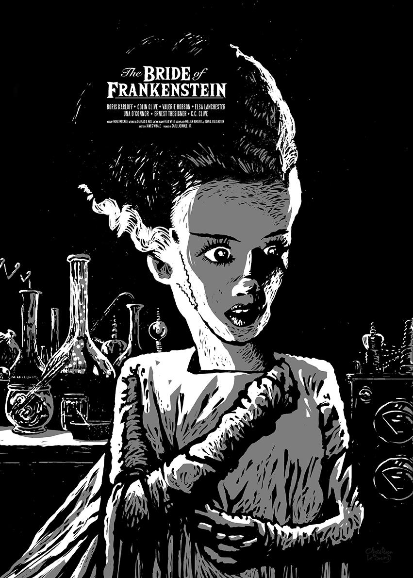 Affiche « Bride of Frankenstein » pour Dead Zine 2 de Christian Lesourd — Christian Lesourd