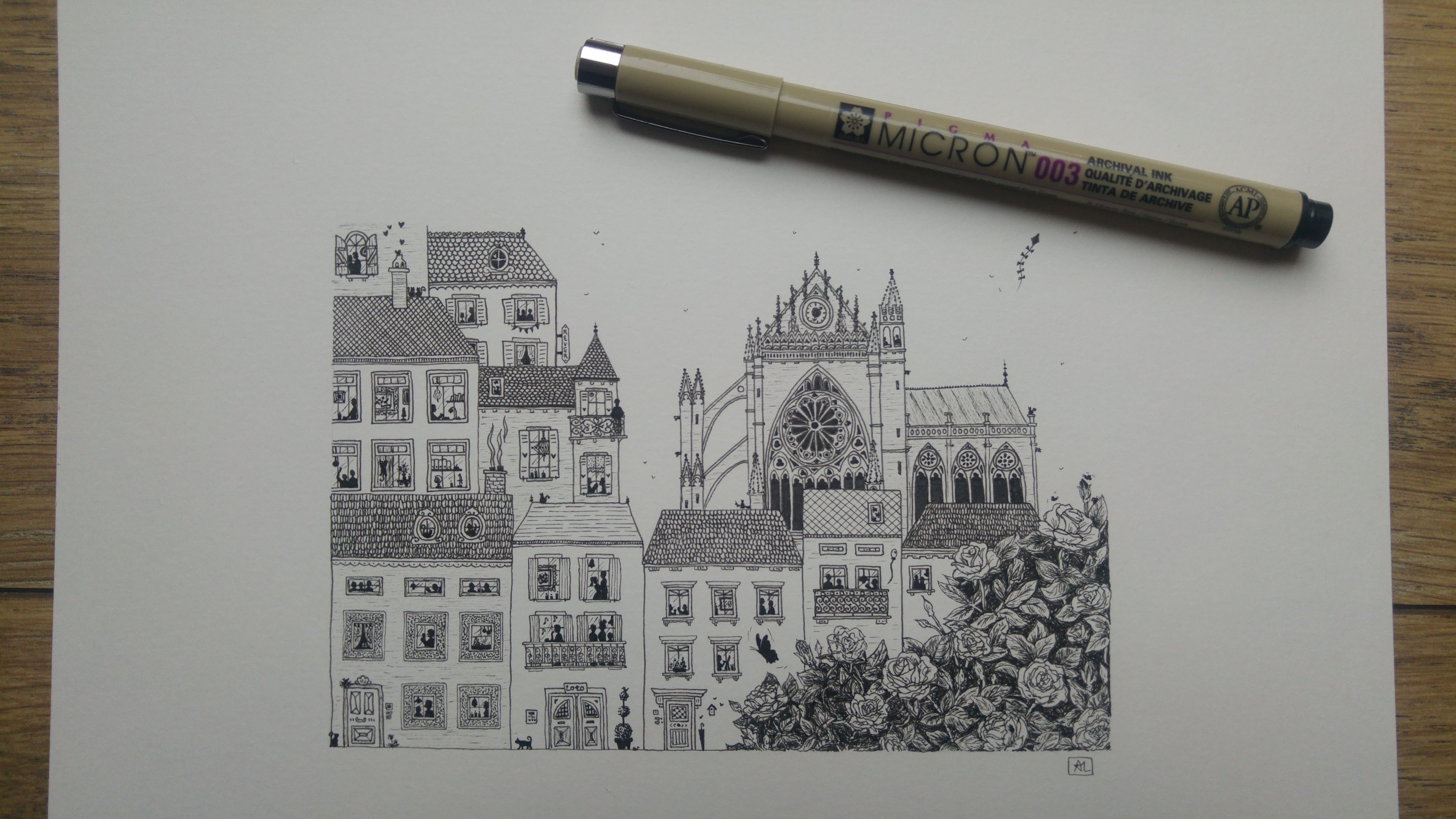 Metz fleurie — AL Encre noire
