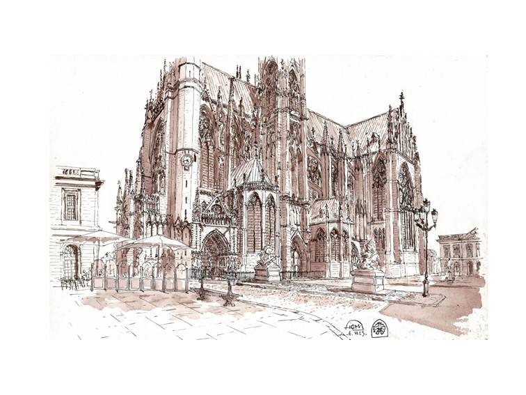 Metz – La Cathédrale façade Est de Martine Fioletti — FioMa